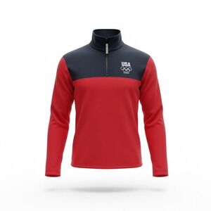 USA Olympic Committee London 2012 Half Zip Pullover Made in USA M Patriotic